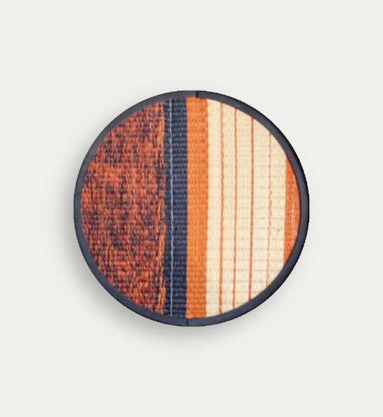 Orange reed and black frame artwork 40 cmDia